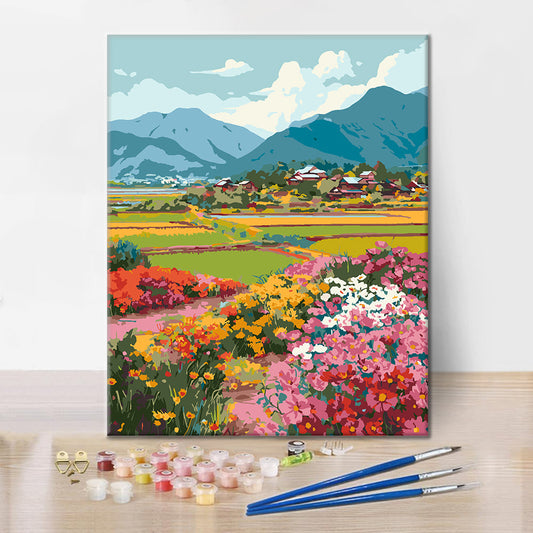 Vallée fleurie – Peinture par numéros