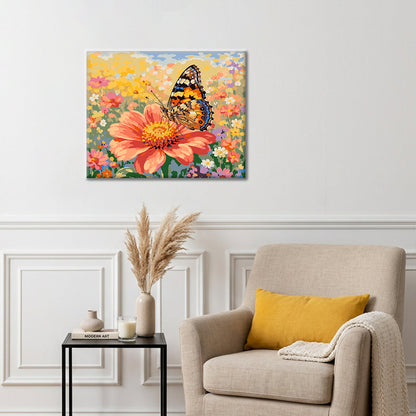 Papillon sur une fleur – Peinture par numéros