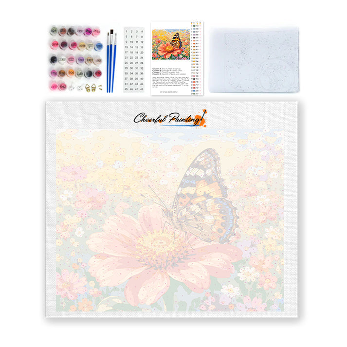 Papillon sur une fleur – Peinture par numéros
