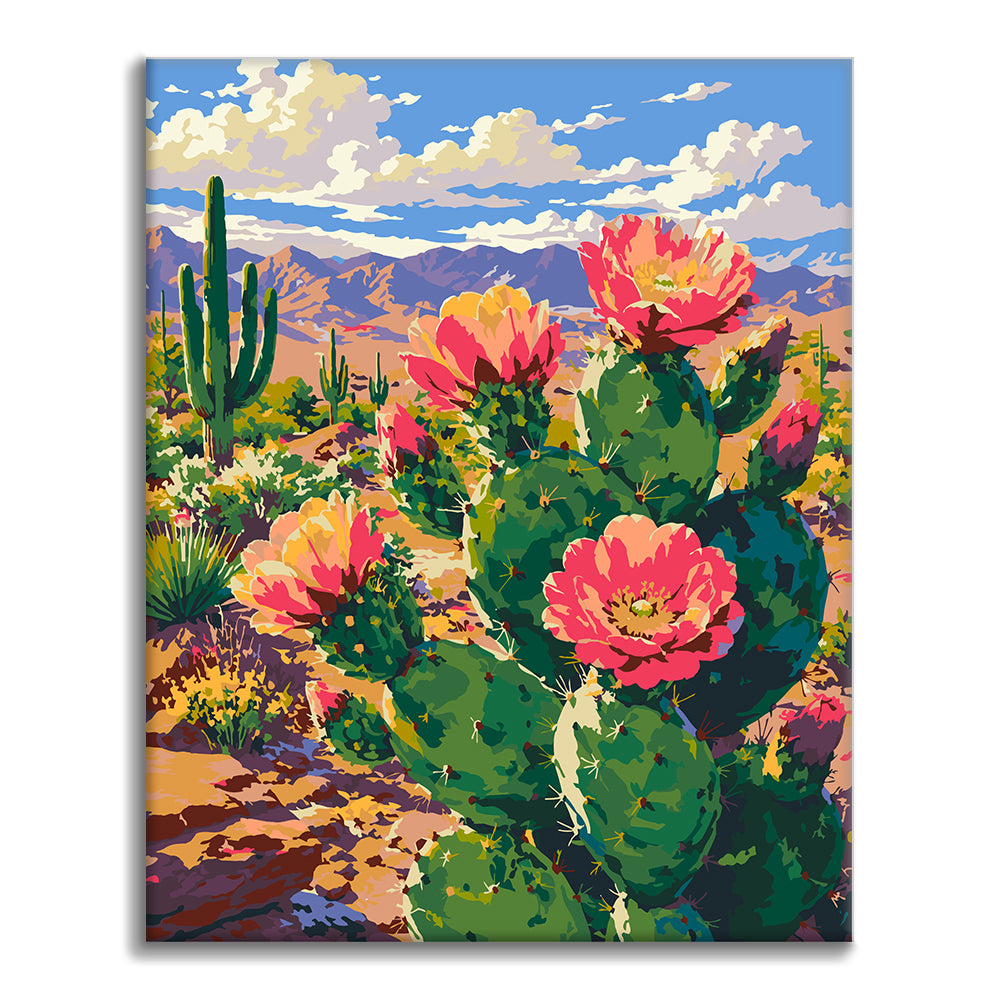Fleur de cactus – Peinture par numéros