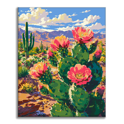 Fleur de cactus – Peinture par numéros