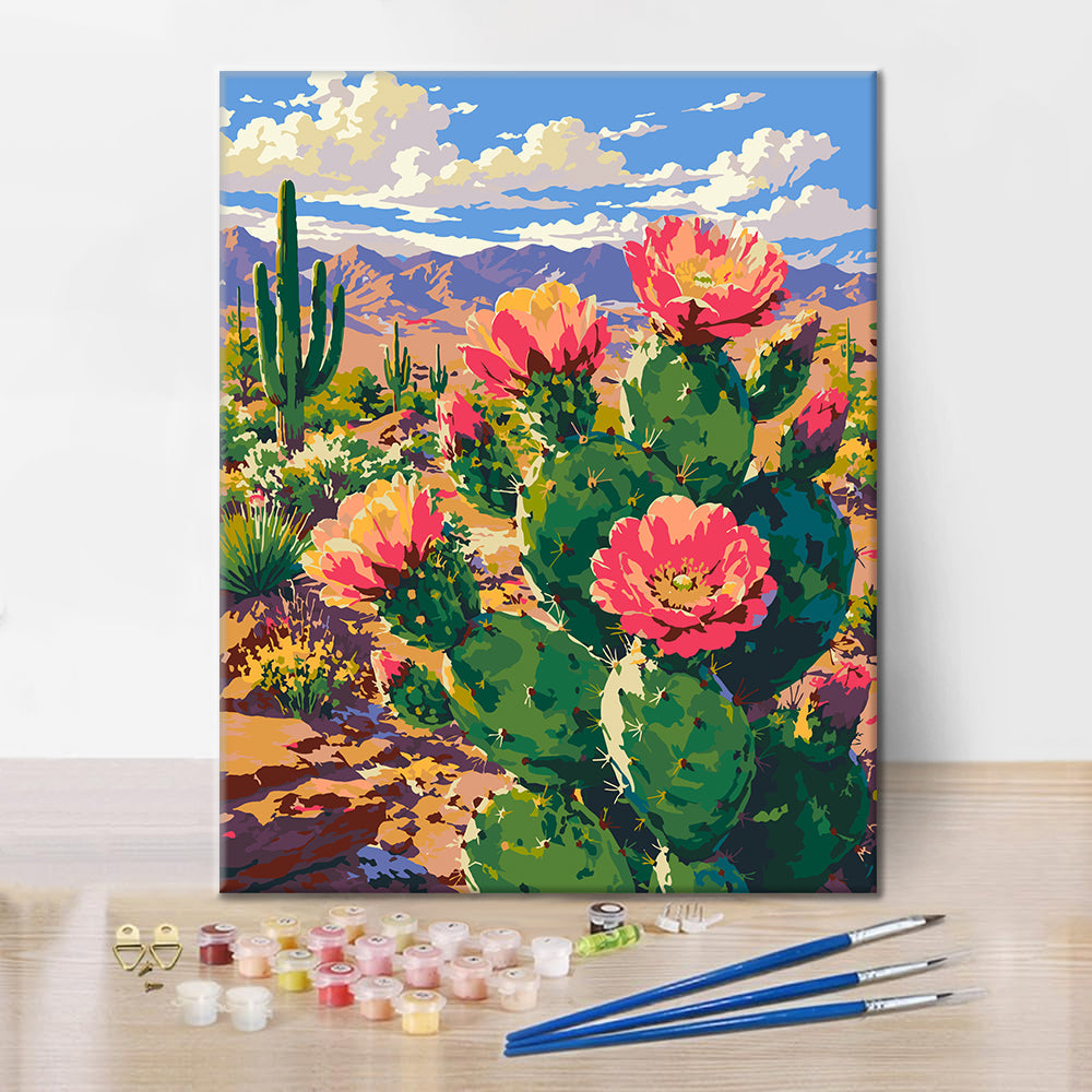 Fleur de cactus – Peinture par numéros