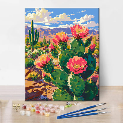 Fleur de cactus – Peinture par numéros