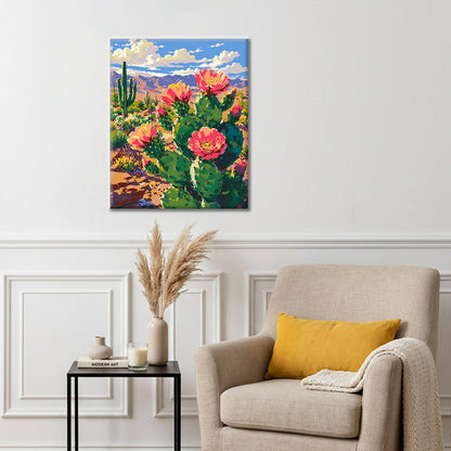 Fleur de cactus – Peinture par numéros