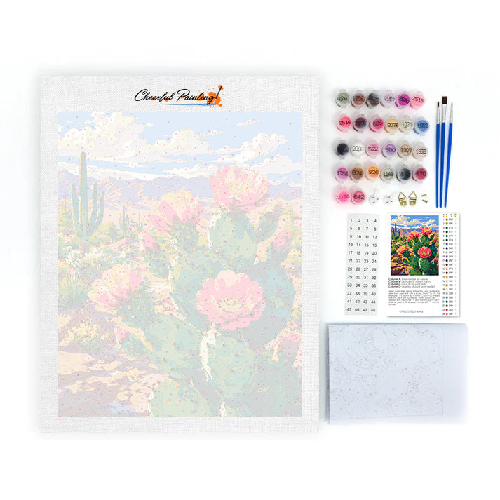 Fleur de cactus – Peinture par numéros