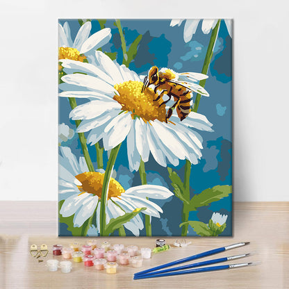 Marguerites et abeilles – Peinture par numéros