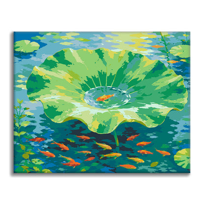 Poisson sur feuille de lotus – Peinture par numéros