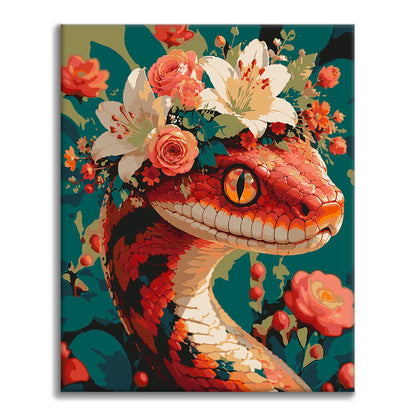 Serpent floral – Peinture par numéros