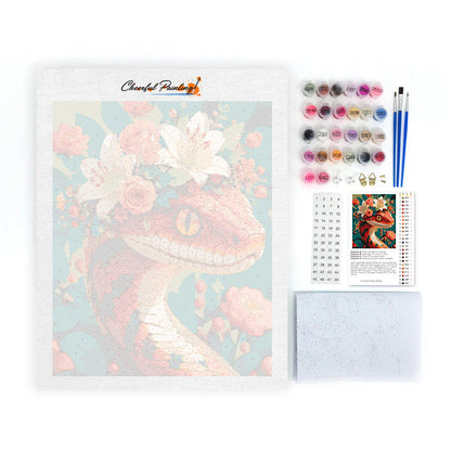 Serpent floral – Peinture par numéros