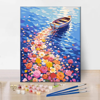 Voyage dans un champ de fleurs – Peinture par numéros