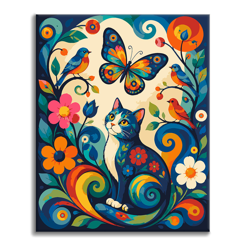 Chat du jardin – Peinture par numéros