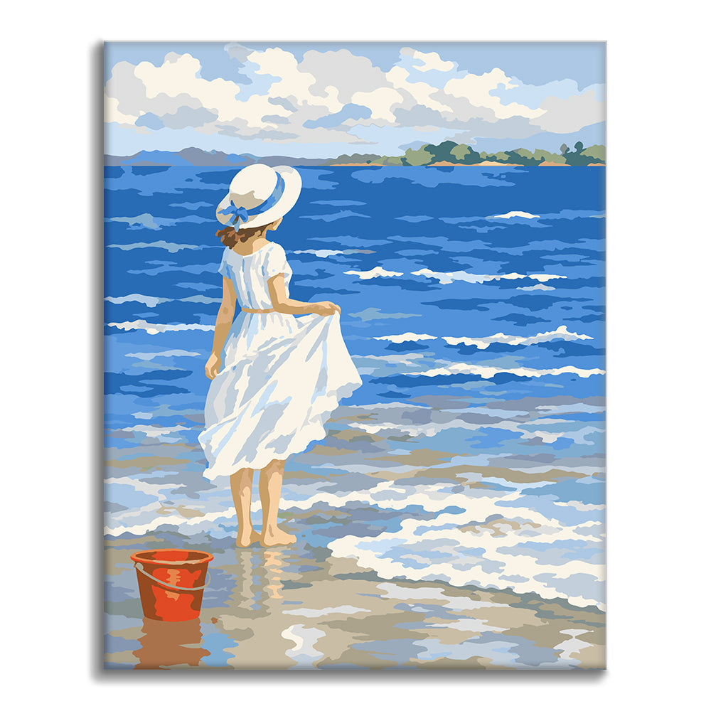 Fille sur la plage – Peinture par numéros