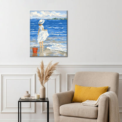Fille sur la plage – Peinture par numéros