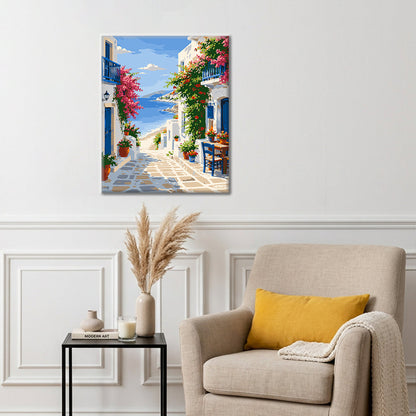 Rue d’île grecque – Peinture par numéros