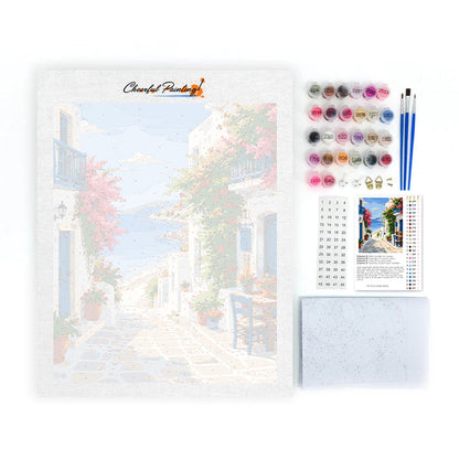 Rue d’île grecque – Peinture par numéros