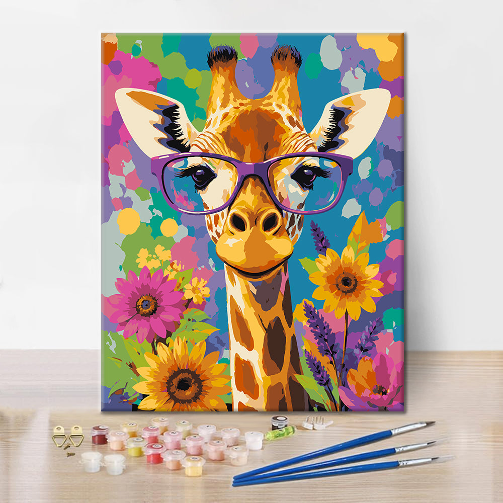 Girafe hipster – Peinture par numéros