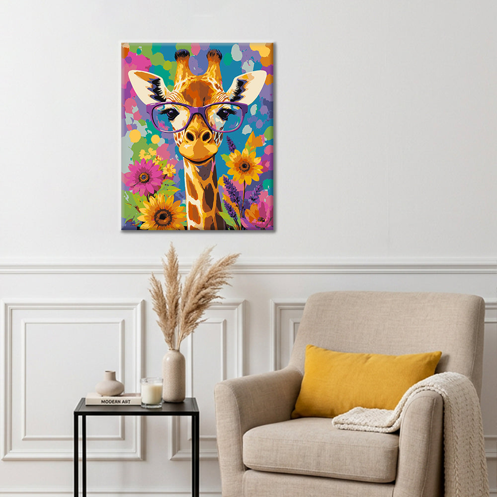 Girafe hipster – Peinture par numéros