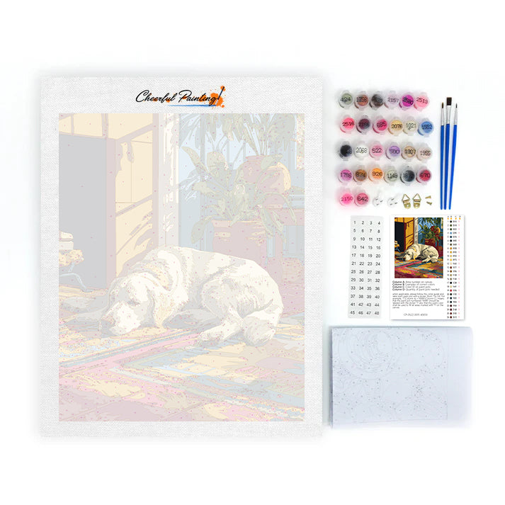 Golden retriever paresseux – Peinture par numéros