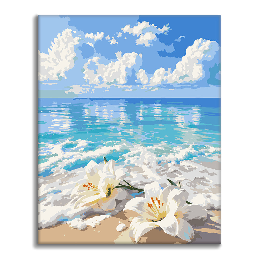 Plage aux lys – Peinture par numéros