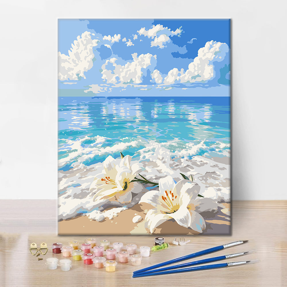 Plage aux lys – Peinture par numéros