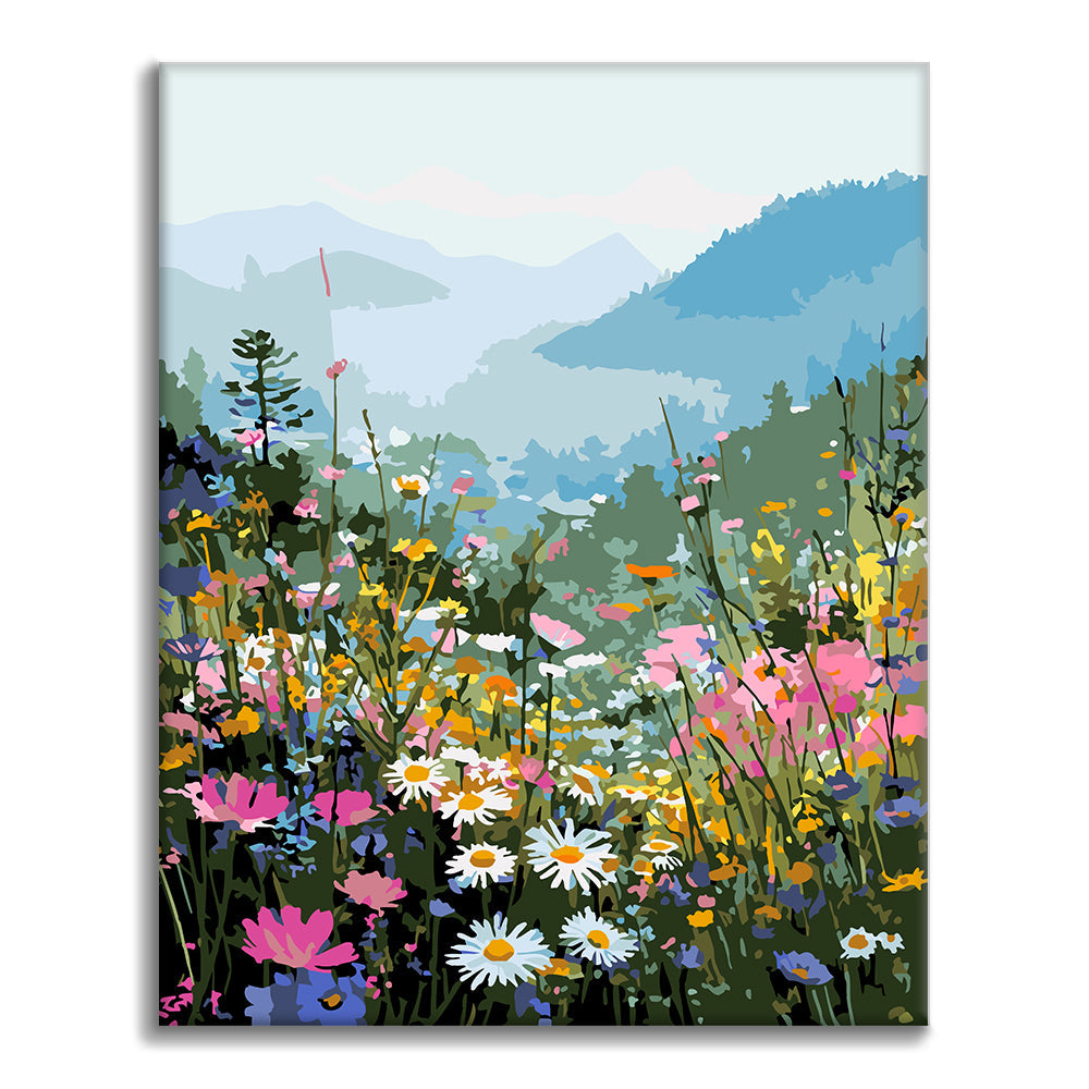 Floraison en montagne – Peinture par numéros