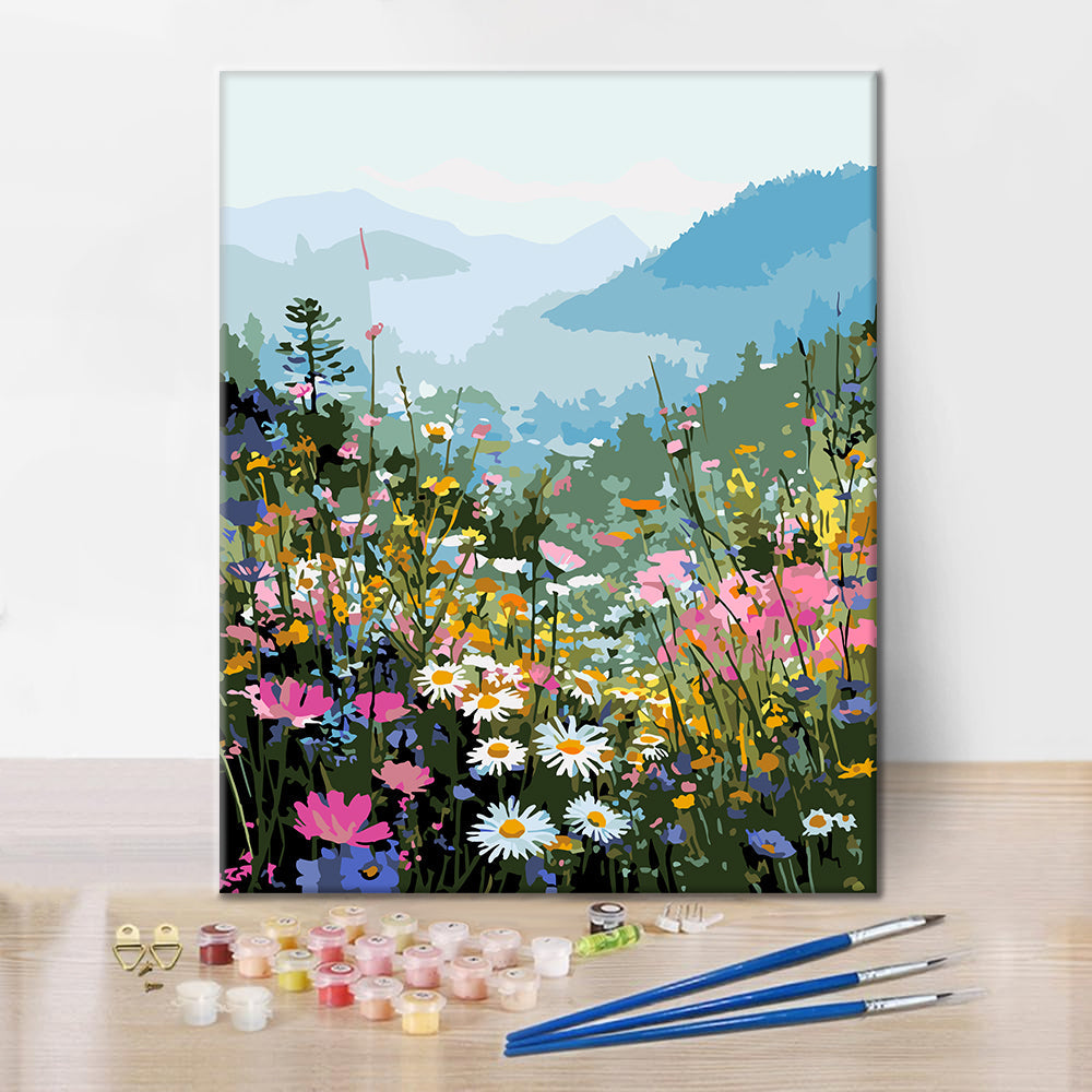 Floraison en montagne – Peinture par numéros
