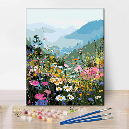 Floraison en montagne – Peinture par numéros
