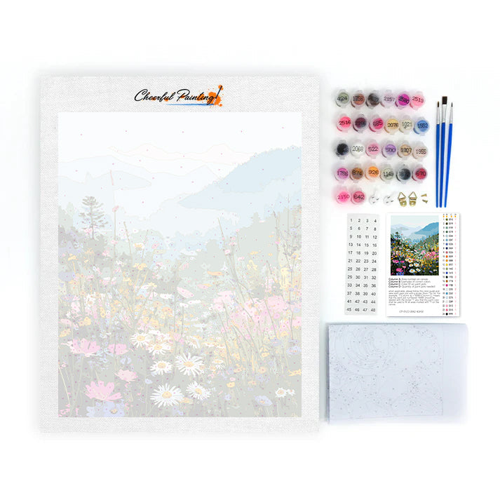 Floraison en montagne – Peinture par numéros