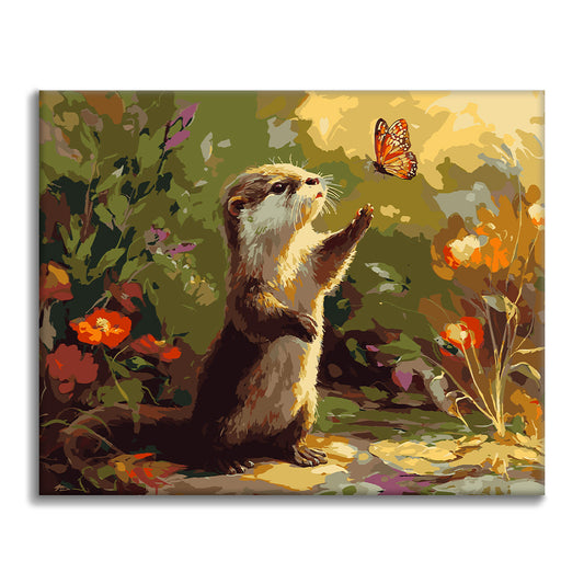 Loutre et papillon – Peinture par numéros