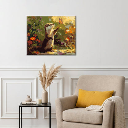 Loutre et papillon – Peinture par numéros