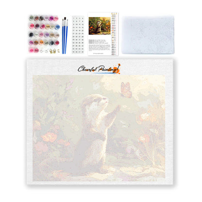 Loutre et papillon – Peinture par numéros