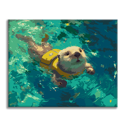 Baignade joyeuse – Peinture par numéros