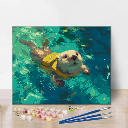 Baignade joyeuse – Peinture par numéros