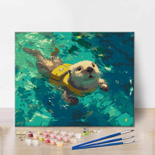 Baignade joyeuse – Peinture par numéros