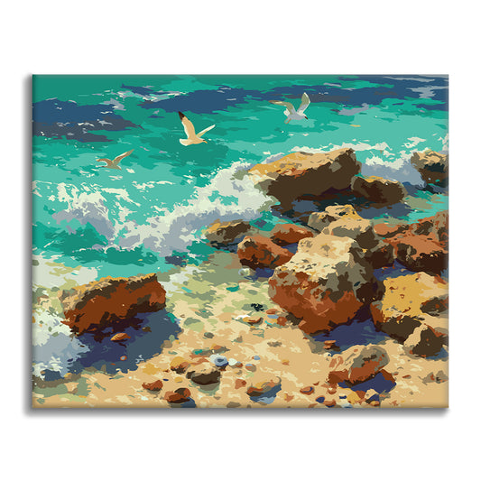 Rivage rocheux – Peinture par numéros