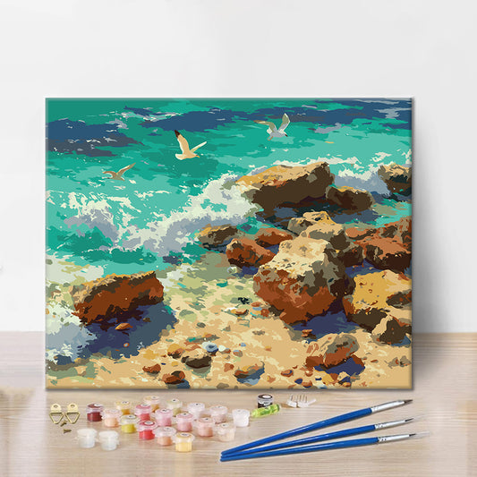 Rivage rocheux – Peinture par numéros
