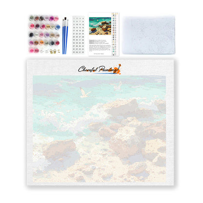 Rivage rocheux – Peinture par numéros