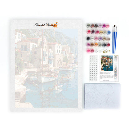 Voiliers au port de mer – Peinture par numéros