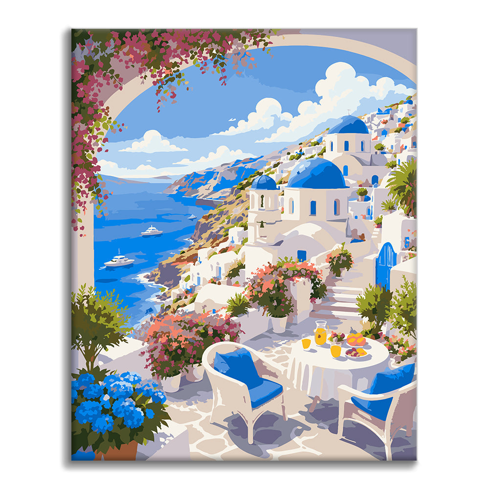 Bonheur à Santorin – Peinture par numéros