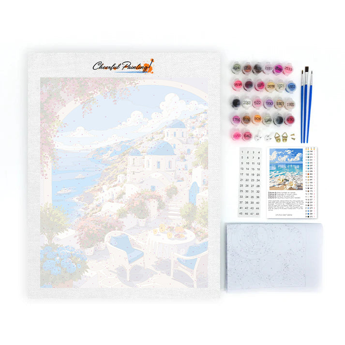 Bonheur à Santorin – Peinture par numéros