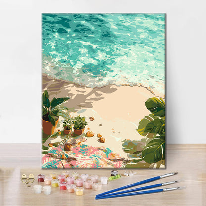 Oasis au bord de mer – Peinture par numéros