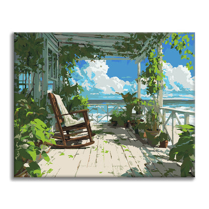 Porche au bord de mer – Peinture par numéros
