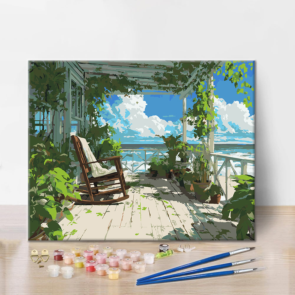 Porche au bord de mer – Peinture par numéros