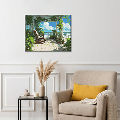 Porche au bord de mer – Peinture par numéros