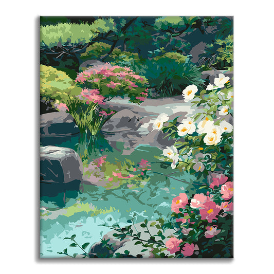 Reflets d’un jardin serein – Peinture par numéros