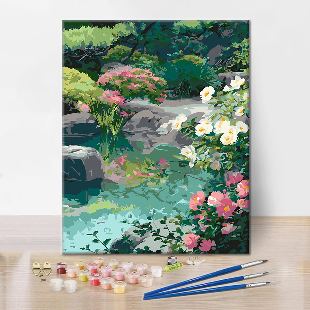 Reflets d’un jardin serein – Peinture par numéros