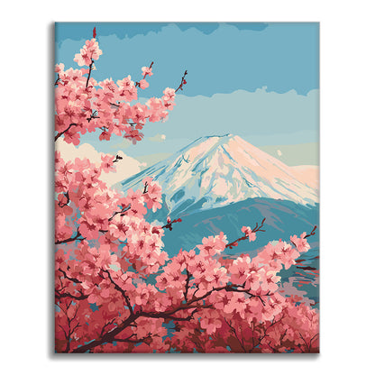 Printemps au Fuji – Peinture par numéros