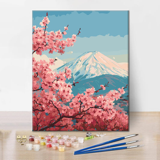 Printemps au Fuji – Peinture par numéros