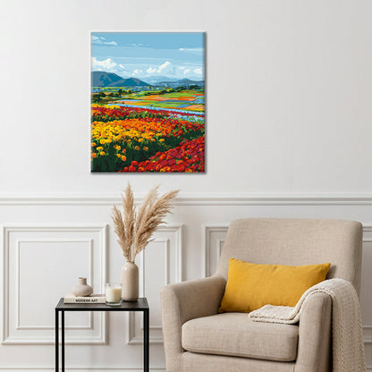 Vue de fleurs printanières – Peinture par numéros