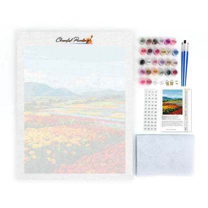 Vue de fleurs printanières – Peinture par numéros